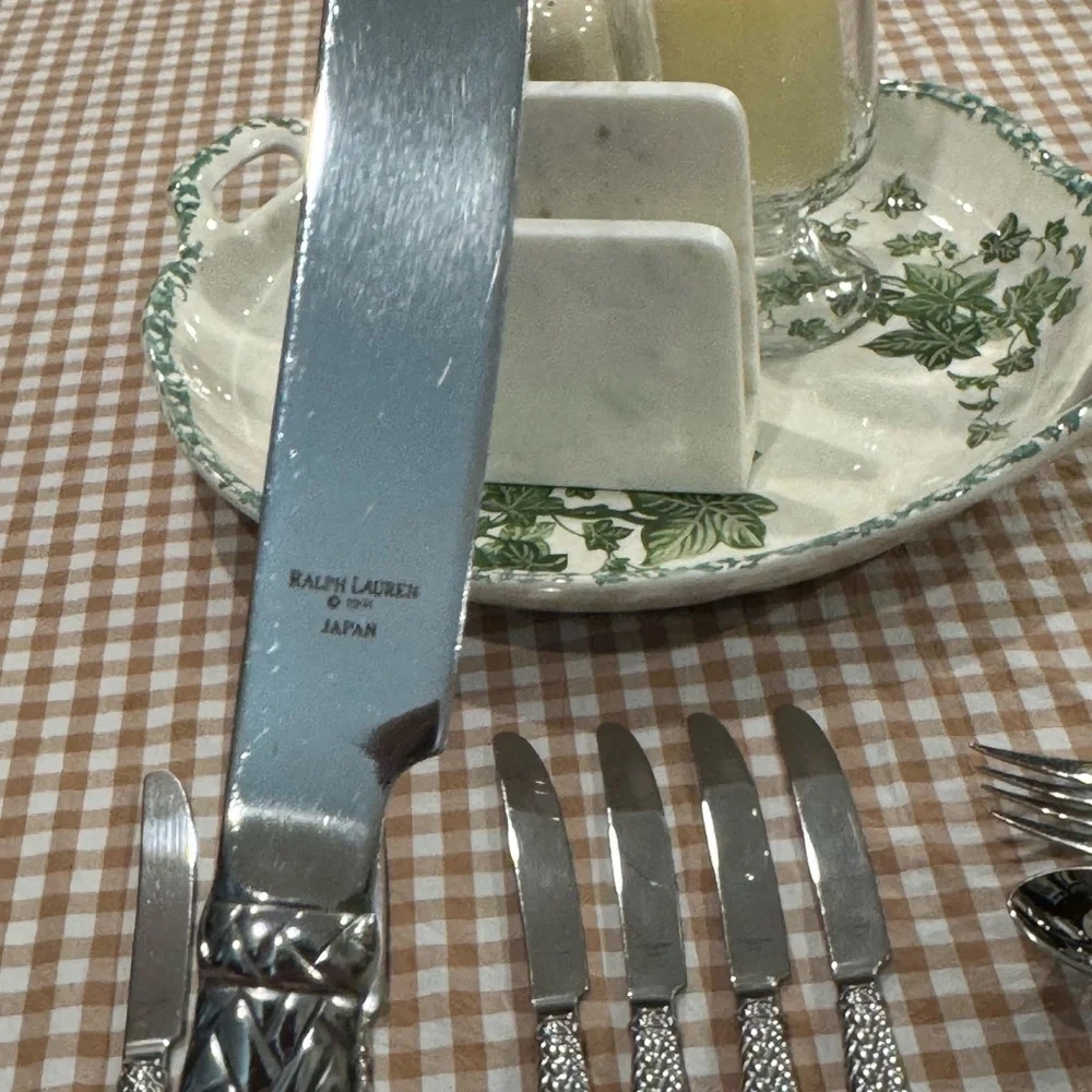 RALPH LAUREN - EQUESTRIAN BRAID - 1991 Japan Silverware FLATWARE Service for 8